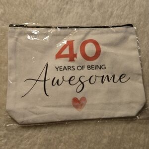 "40 Years Of Being Awesome" Birthday Gift Cosmetic Bag NIP